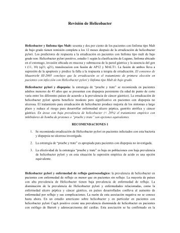 Revisión sobre Helicobacter pylori (PDF)