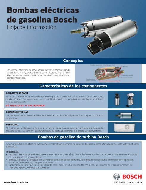 Bombas eléctricas de gasolina Bosch