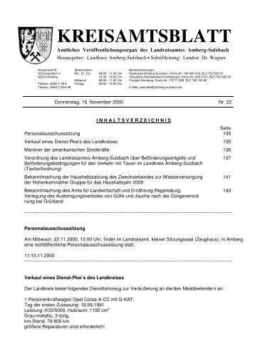 KREISAMTSBLATT - Landkreis Amberg-Sulzbach