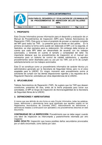 1. PROPOSITO Esta Circular Informativa provee ... - Aerocivil