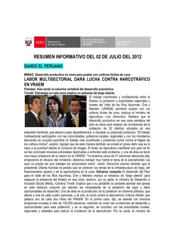 RESUMEN INFORMATIVO DEL 02 DE JULIO DEL 2012 - Senasa
