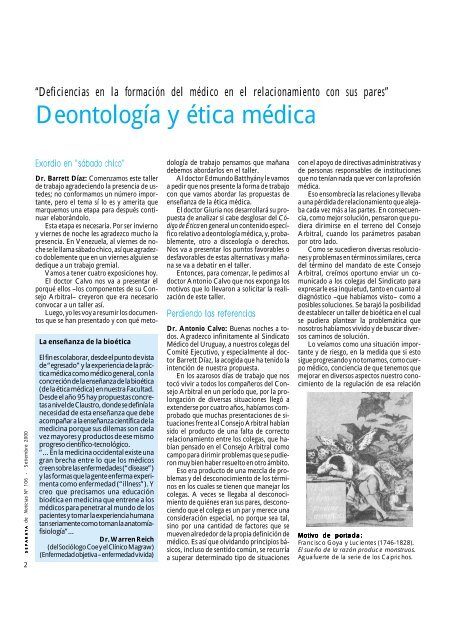 Deontología y ética médica - Sindicato Médico del Uruguay