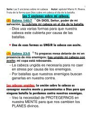 Las 5 unciones sobre mi cabeza. - Llamados a Conquistar