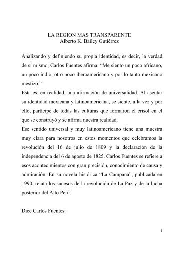 LA REGION MAS TRANSPARENTE Alberto K. Bailey Gutiérrez ...