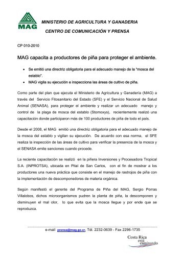 03 MAG capacita a productores de piña para proteger el ambiente ...