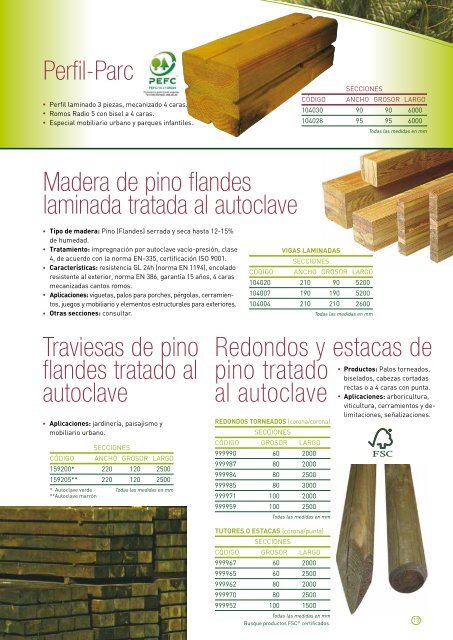 Catálogo de Madera y elementos para el exterior - Gabarró