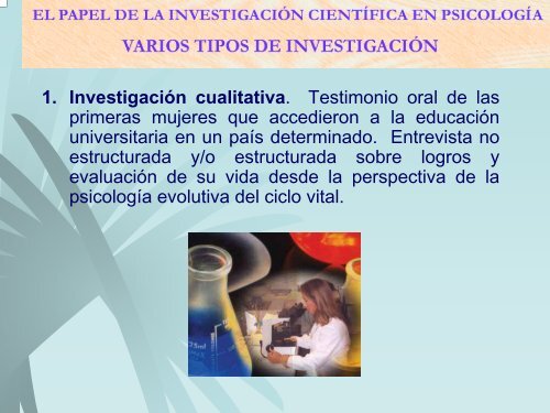 El Papel de la Investigación Científica en Psicología. - Ruben Ardila ...