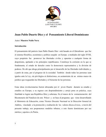 Juan Pablo Duarte Diez y el Pensamiento Liberal ... - Educando
