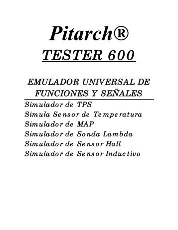 TESTER 600 - Electrónica Pitarch SRL.