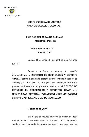 36035(05-04-11)RECURSO DE CASACIÓN – Trámite