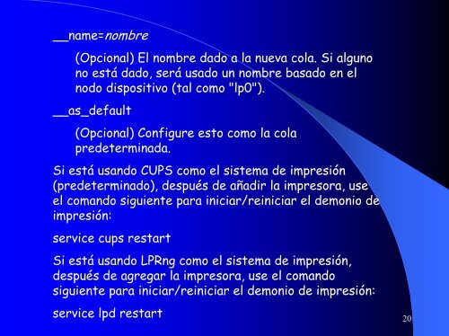 Configuración de la impresora. - Sistemas Operativos