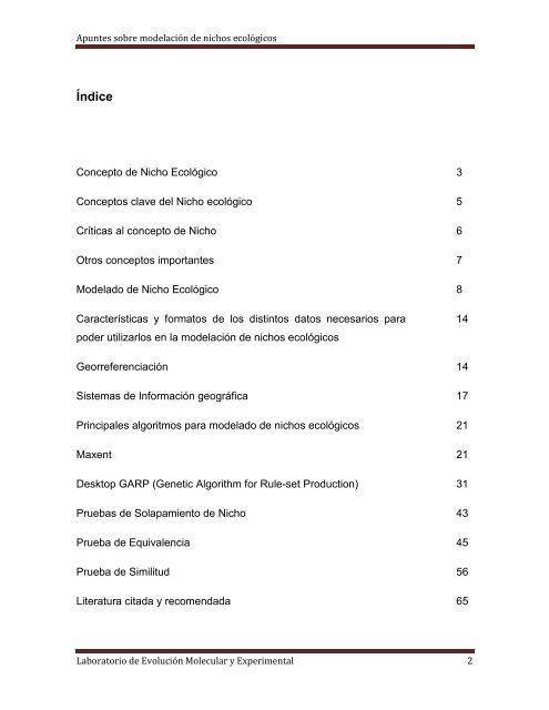 2010 apuntes sobre modelación de nichos ecológicos - Instituto de ...