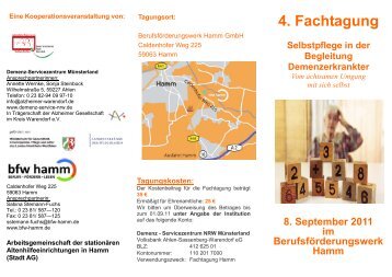 8. September 2011 im Berufsförderungswerk Hamm 4. Fachtagung