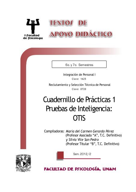 Pruebas de Inteligencia - Facultad de Psicología - UNAM