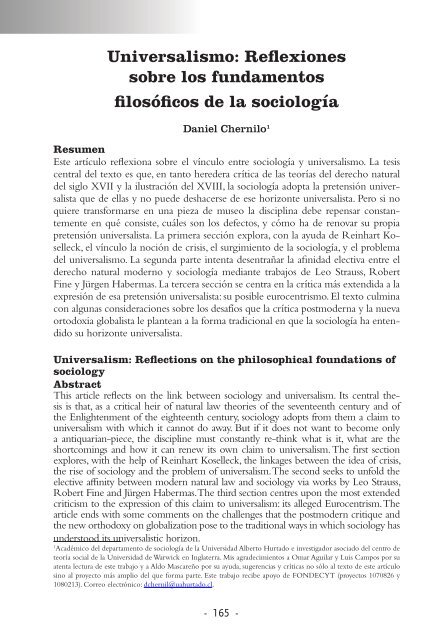 Reflexiones sobre los fundamentos filosóficos de la sociología