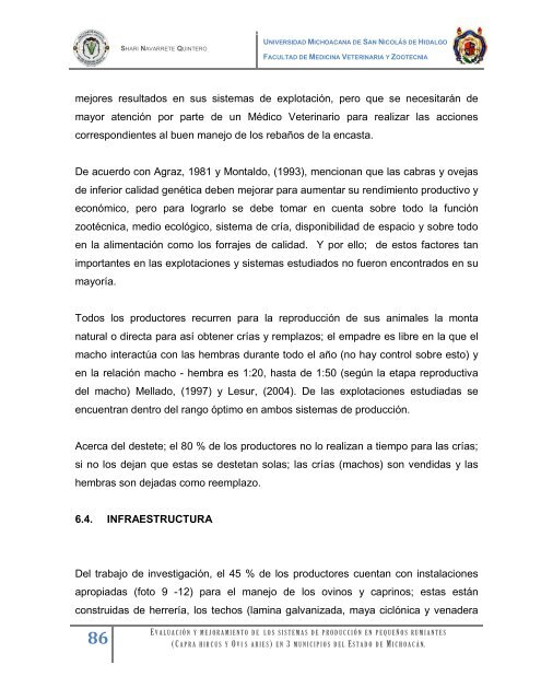 evaluacion y mejoramiento de los sistemas de produccion