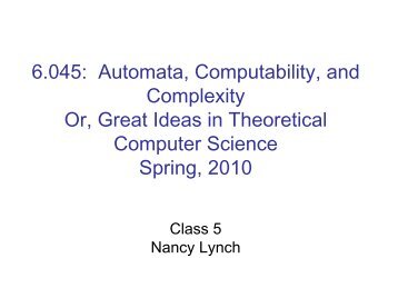 Non-regular languages and the pumping lemma - MIT ...
