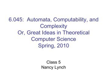 Non-regular languages and the pumping lemma - MIT ...