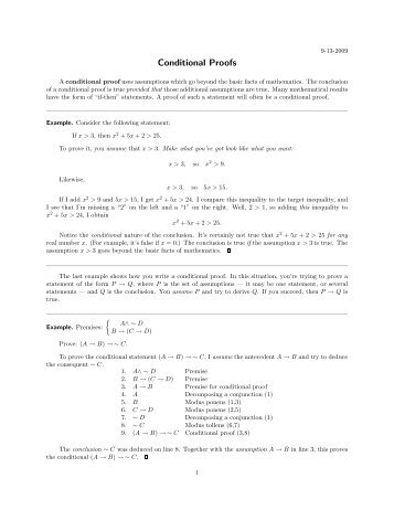 Conditional Proofs