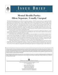 Mental health parity - American Academy of Actuaries