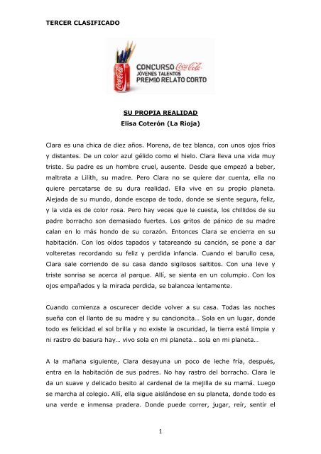 TERCER CLASIFICADO SU PROPIA REALIDAD Elisa ... - Coca-Cola