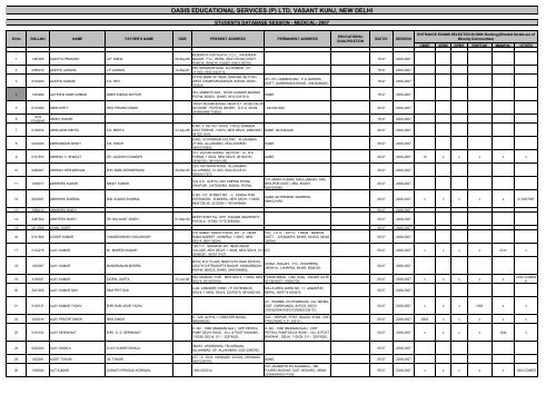 2006 2007 - oasis educational services (oes)