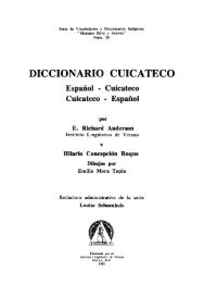 Diccionario cuicateco: Español - cuicateco, cuicateco - español