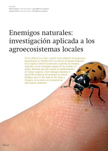 Enemigos naturales: investigación aplicada a los agroecosistemas locales