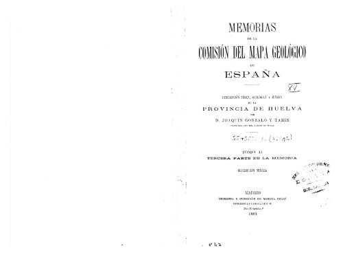 Memorias del IGME. Tomo 15 - Instituto Geológico y Minero de ...