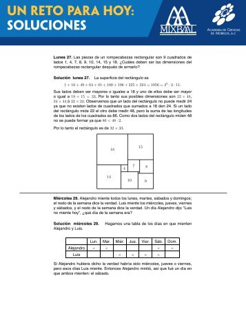 Un reto PARA HOY: Soluciones - Acmor