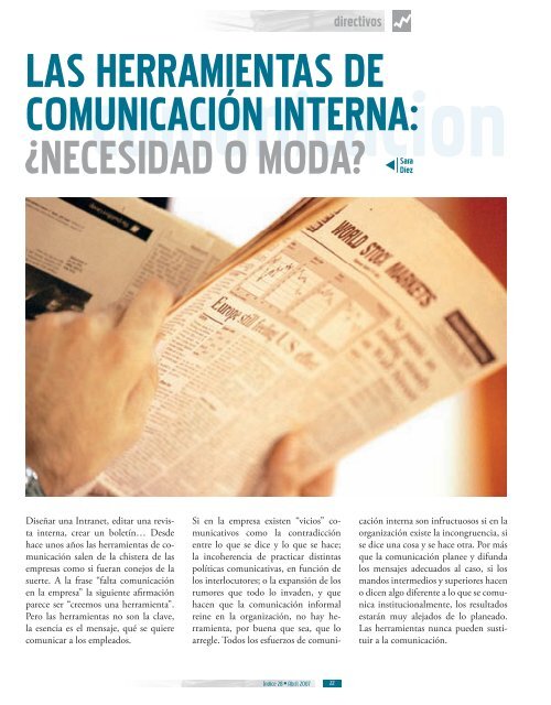 Artículo: Las herramientas de comunicación interna