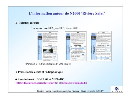 Présentation comité de pilotage n°4 Rivière Salat