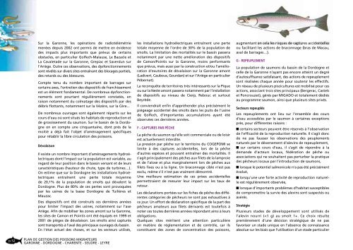 plan de gestion des poissons migrateurs Garonne Dordogne