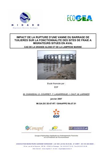 Impact de la rupture d'une vanne du barrage de Tuilières sur la ...