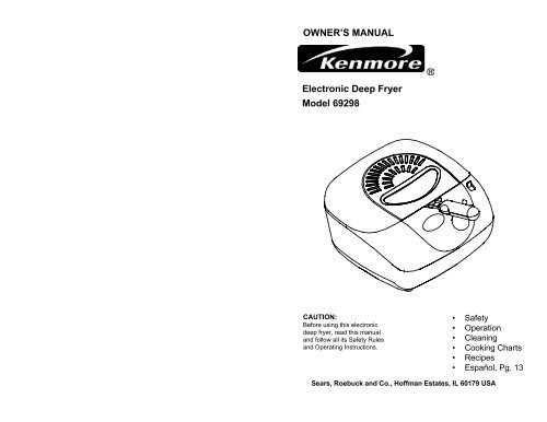 OWNER'S MANUAL Electronic Deep Fryer Model 69298 - Shark