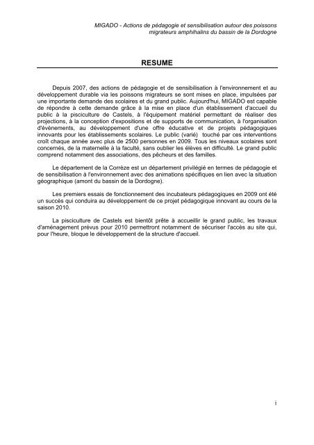 Actions de pédagogie et sensibilisation autour des poissons ...