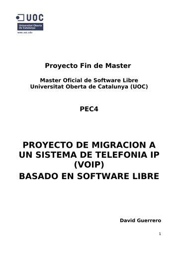 Proyecto de migración a un sistema de telefonia IP - Universitat ...