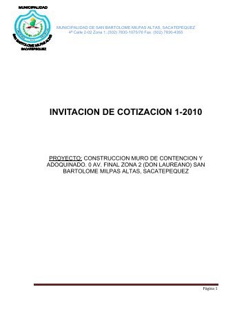 INVITACION DE COTIZACION 1-2010 - Guatecompras
