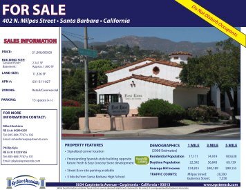 FOR SALE 402 N. Milpas Street • Santa Barbara • California