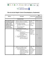 Plan de Acción Región Central (Sacatepéquez y Guatemala)