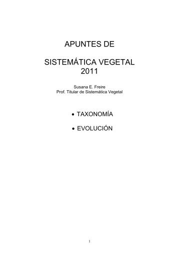 Apunte de Taxonomia y Evolucion - Parte I - Cátedra de Sistemática ...