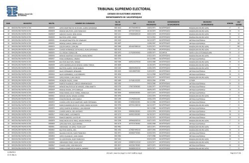 listado de electores vigentes - Tribunal Supremo Electoral