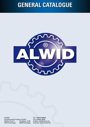 GENERAL CATALOGUE - ALWID Sondermaschinenbau Gmbh