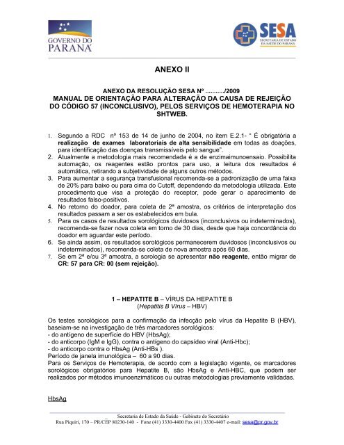 Memo n° 317/05 – DVS/DVSS/SVSES Cur - Secretaria da Saúde