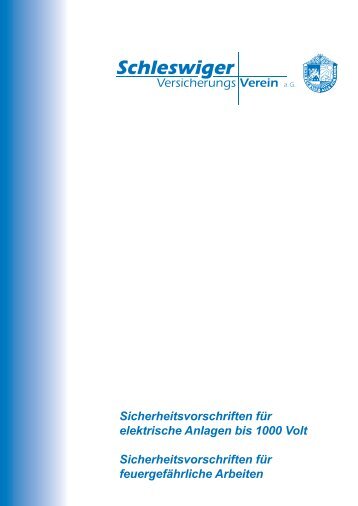 Sicherheitsvorschriften fuer elektrische Anlagen bis ... - Schleswiger