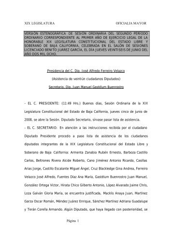 Versión Estenográfica - Congreso del Estado de Baja California