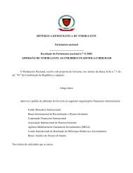 REPÚBLICA DEMOCRÁTICA DE TIMOR-LESTE Parlamento nacional