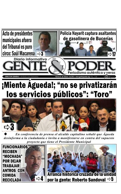 ¡Miente Águeda!; “no se privatizarán los servicios ... - Gente y Poder