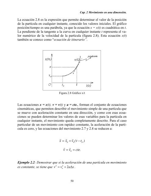 Capítulo 2. Movimientos en una dimensión. - DGEO