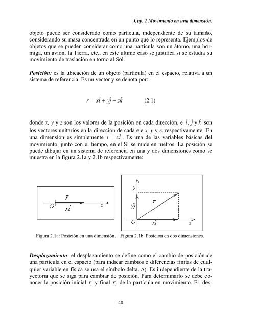 Capítulo 2. Movimientos en una dimensión. - DGEO